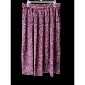 Vtg 90s Koret Pleated Full Midi Skirt Purple Plum Floral, Midi Whimsigoth Sz 14